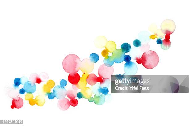 colourful circles on white paper background - flower on white background stock-fotos und bilder