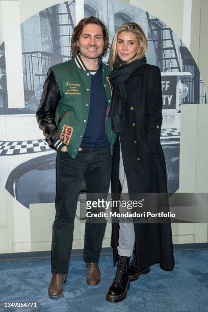 Italian radio host and TV presenter Federico Russo with his partner Rosmerie at the premiere of Pif's film "E noi come stronzi rimanemmo a guardare"....