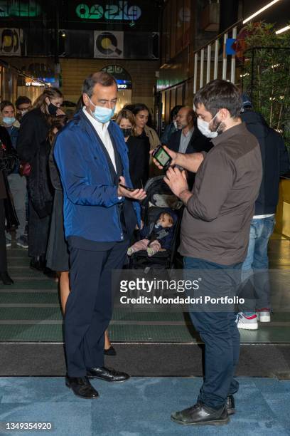 The mayor of Milan Beppe Sala during the check of the green pass at the premiere of Pif's film "E noi come stronzi rimanemmo a guardare". Milan ,...