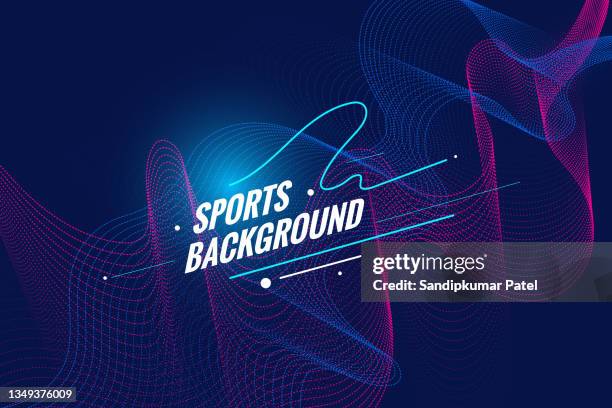 sport oder abstrakter hintergrund mit dynamisch fließenden wellen. - poster sport stock-grafiken, -clipart, -cartoons und -symbole