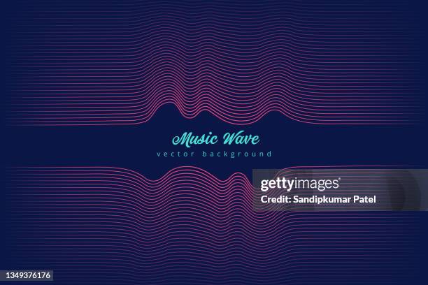 abstract pink rhythmic sound wave background - audio equipment stock illustrations