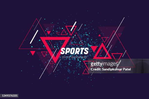 ilustraciones, imágenes clip art, dibujos animados e iconos de stock de fondo deportivo de triángulo abstracto moderno o collage - deporte