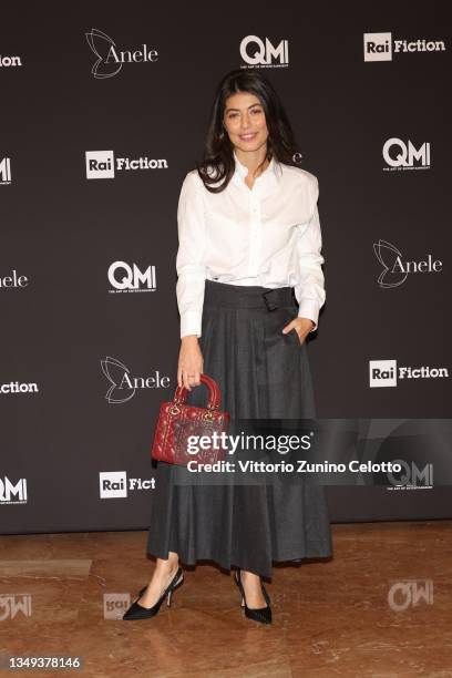 Alessandra Mastronardi attends the "Carla" photocall and press conference at Teatro Alla Scala on October 27, 2021 in Milan, Italy.