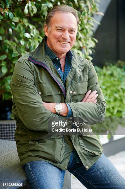 Bertin Osborne posing to photographers during the presentation of his new album at Wellington Hotel on October 27, 2021 in Madrid, Spain.