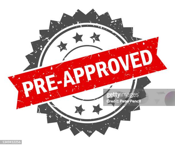pre-approved - stamp, imprint, seal template. grunge effect. vector stock illustration - backstage stock illustrations