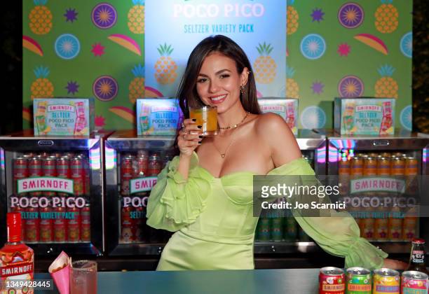 Actress and singer, Victoria Justice hosts a sweet and spicy launch party in LA on October 26th for the new Smirnoff Seltzer Poco Pico pack, Smirnoff...