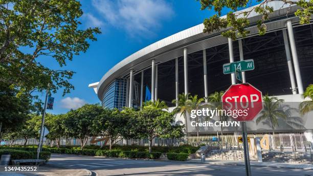 marlins baseball stadium - miami stadium stock pictures, royalty-free photos & images