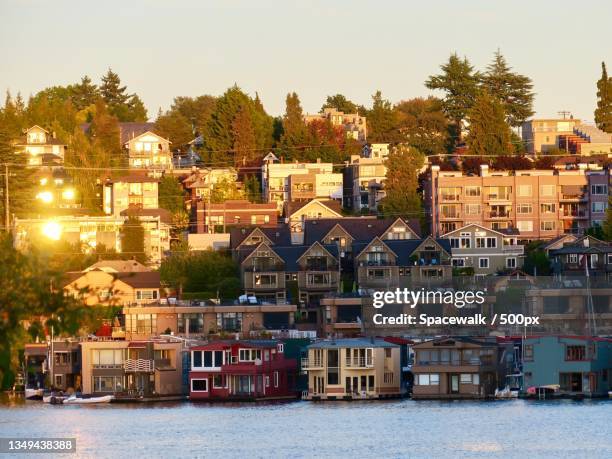 view of buildings in city,seattle,washington,united states,usa - seattle house stock pictures, royalty-free photos & images