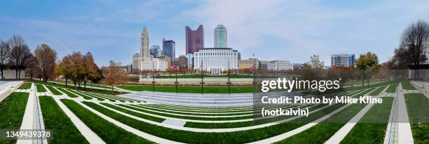 panoramic view of columbus, ohio - columbus ohio landmark stock pictures, royalty-free photos & images