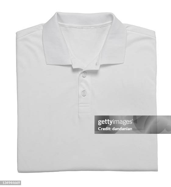 polo bianca clipping path - shirt no people foto e immagini stock