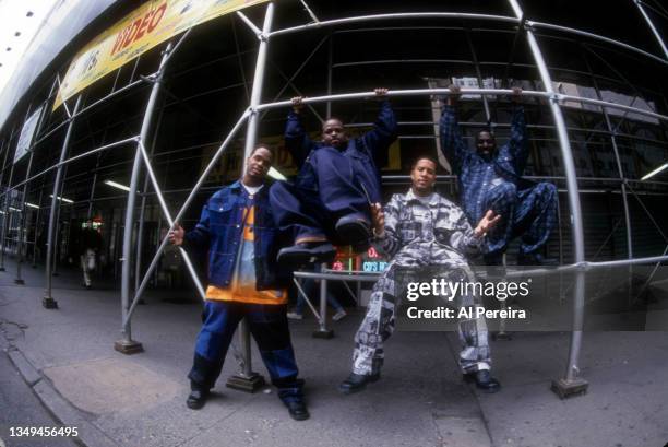 Vocal quartet Amyth appears in a portrait taken on March 10, 2000 in New York City.