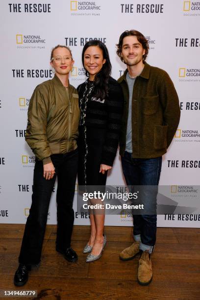 Alice Aedy, Elizabeth Chai Vasarhelyi and Jack Harries attend special screening of National Geographic documentary film 'The Rescue' attended by...