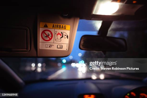 airbag safety - road car headlights - airbag stock pictures, royalty-free photos & images