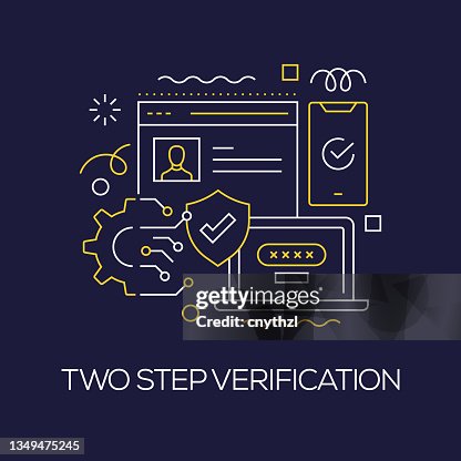 Verification Background Thumbnail Vector Set Of Illustration Two Step Verification Concept Line Art Style ...