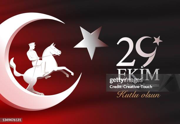 ilustraciones, imágenes clip art, dibujos animados e iconos de stock de 29 de octubre día de la república turquía - bandera turca