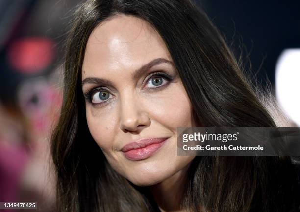 Angelina Jolie attending the UK Gala screening of Marvel Studios' "Eternals" at BFI IMAX Waterloo on October 27, 2021 in London, England.