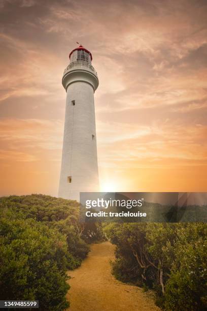 spit point lighthouse airey's inlet - beacon stock pictures, royalty-free photos & images
