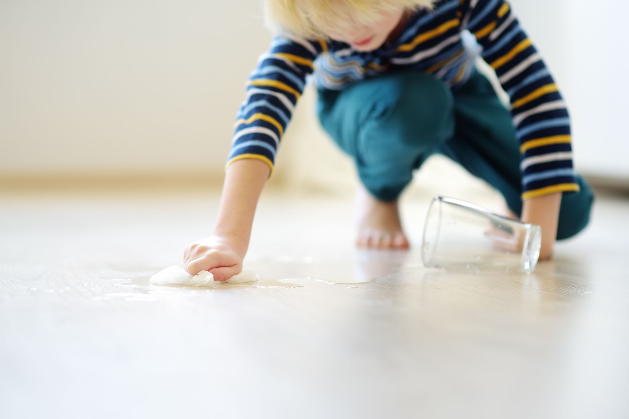 cleaning spill on floor