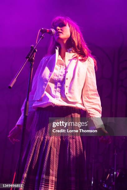 Georgia Ellery of Jockstrap performs at Islington Assembly Hall on October 27, 2021 in London, England.