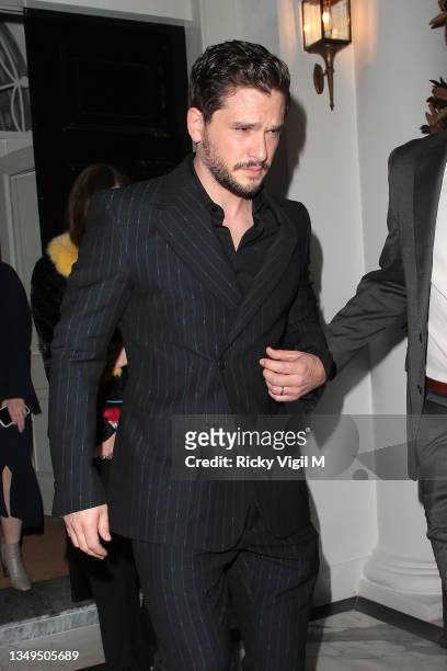 Kit Harrington seen attending The Eternals - UK film premiere afterparty at Maison Estelle on October 27, 2021 in London, England.
