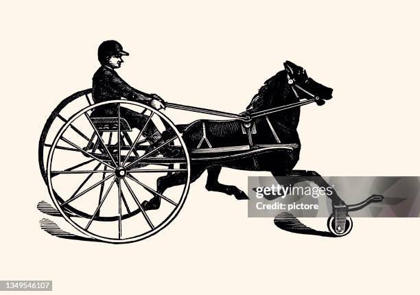 horse racing : children's toy  (xxxl) - carriage wheel stock illustrations