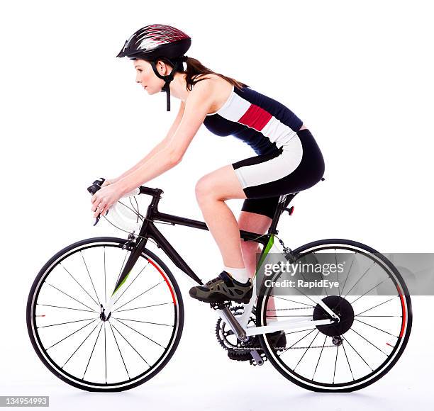 cyclist - bicycle isolated stockfoto's en -beelden