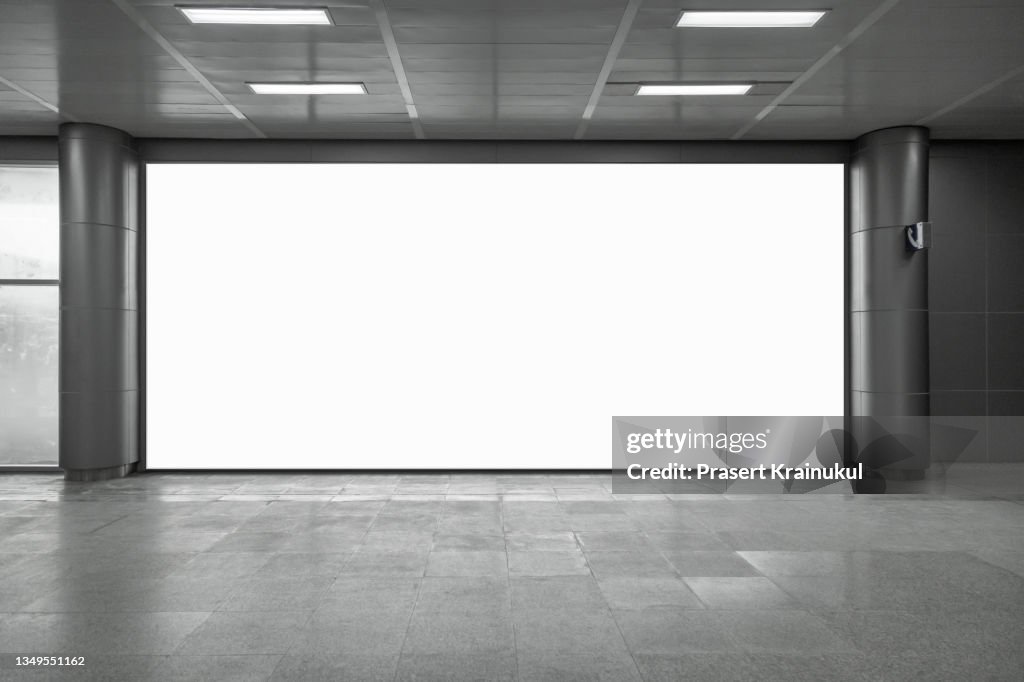 Mock up and blank white screen billboard for advertising
