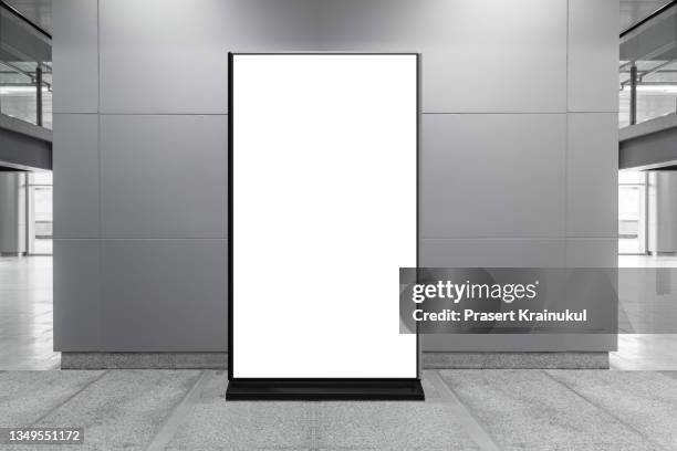 blank standy advertising billboard in the modern building - light box fotografías e imágenes de stock