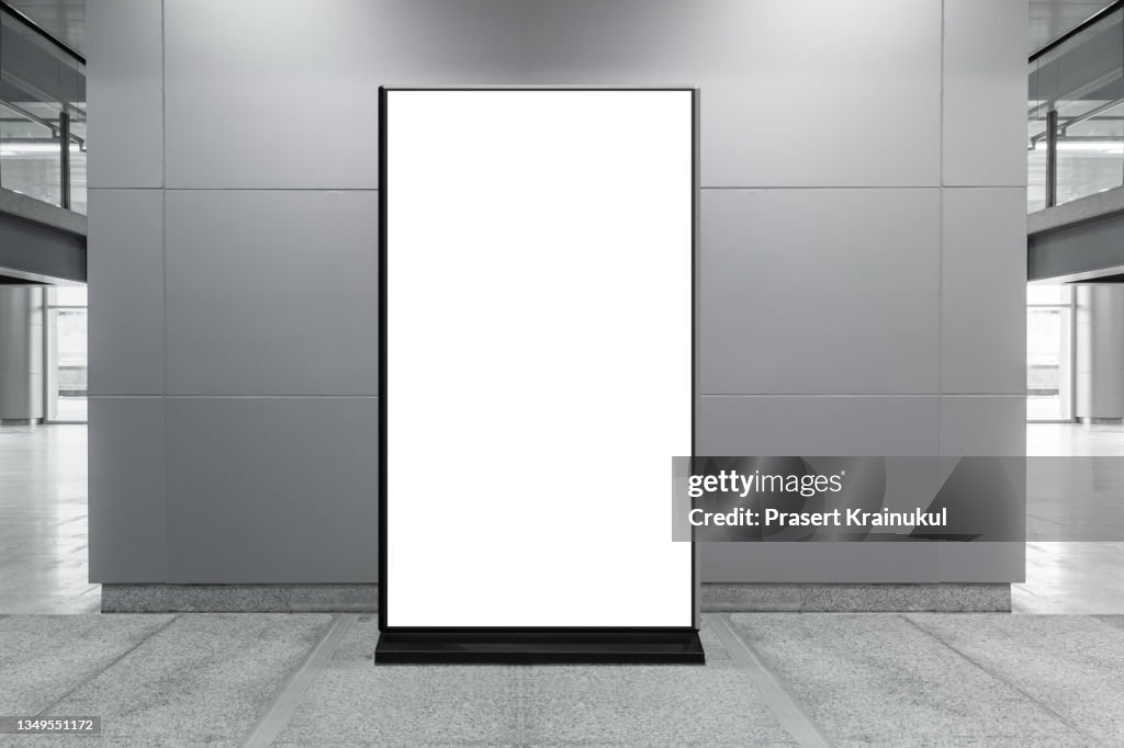 Blank standy advertising billboard in the modern building