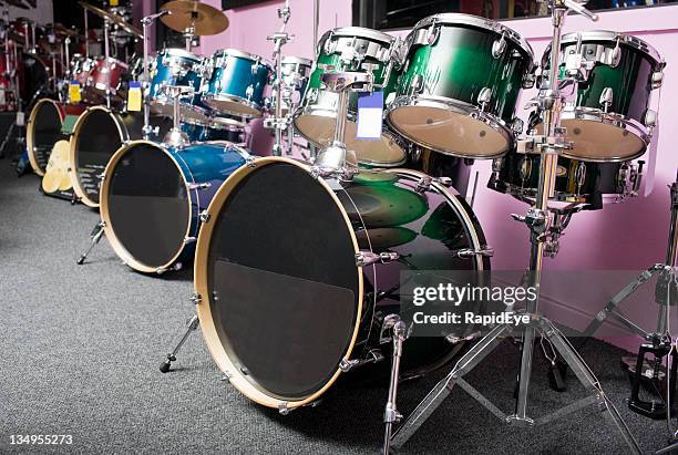 drum room - drum kit stock pictures, royalty-free photos & images