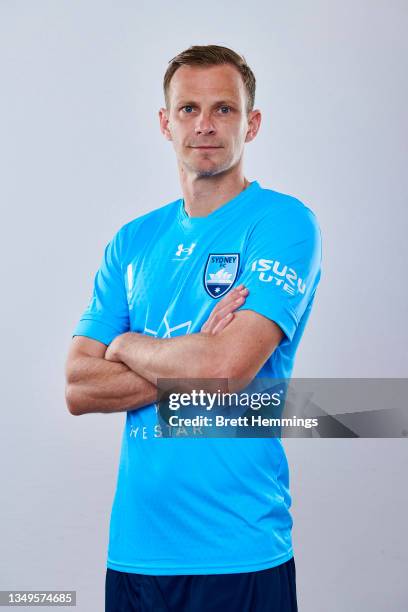 Alex Wilkinson poses during the Sydney FC A-League men's team headshots session at Sydney FC HQ on October 22, 2021 in Sydney, Australia.