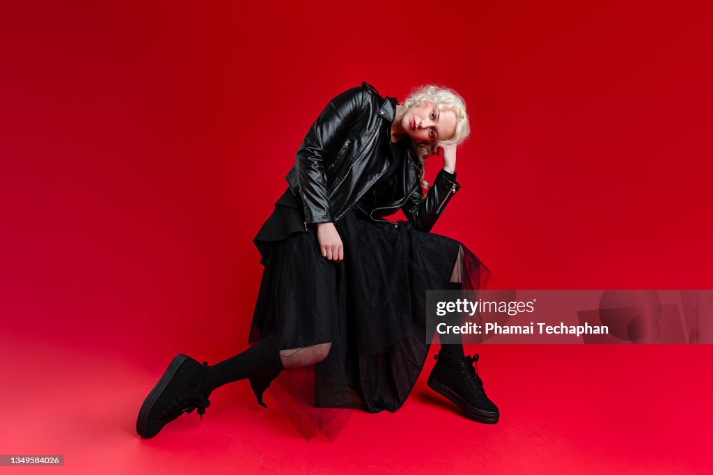 Woman dress in black