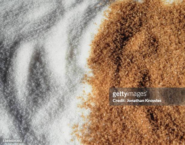 white and brown sugar - brown sugar stock pictures, royalty-free photos & images