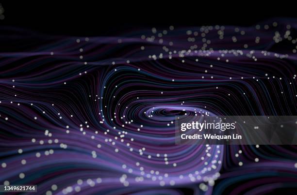 technology lines and particles - artificial intelligence stock-fotos und bilder