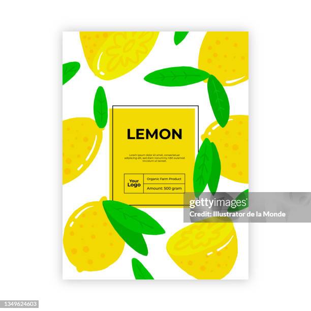 lemon product package design - lemon box stock illustrations