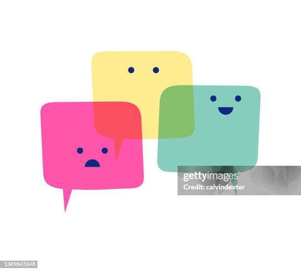 customer feedback emoticons - team engagement stock illustrations