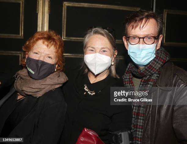 Becky Ann Baker, Cherry Jones and Dylan Baker pose at the opening night of The Roundabout Theater Company's production of ""Caroline, Or Change" on...