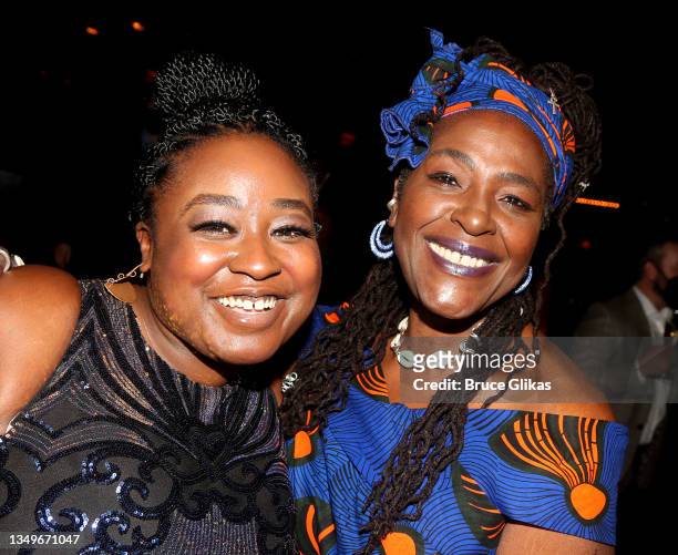 Arica Jackson and Sharon D Clarke pose at the opening night after-party for The Roundabout Theater Company's production of ""Caroline, Or Change" on...