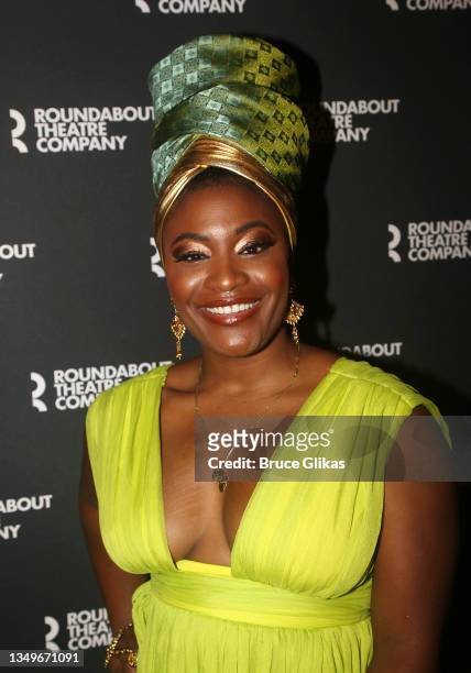 Nasia Thomas poses at the opening night after-party for The Roundabout Theater Company's production of ""Caroline, Or Change" on Broadway at Studio...