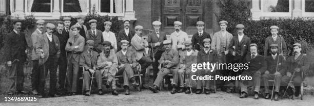 Professional golfers Peter Fernie, CR Smith, R Kelly, A Jackson, J Cuthbert, R Walker, W Smith, Peter Paxton, R Munroe, W Aveston, R Kirk, J...