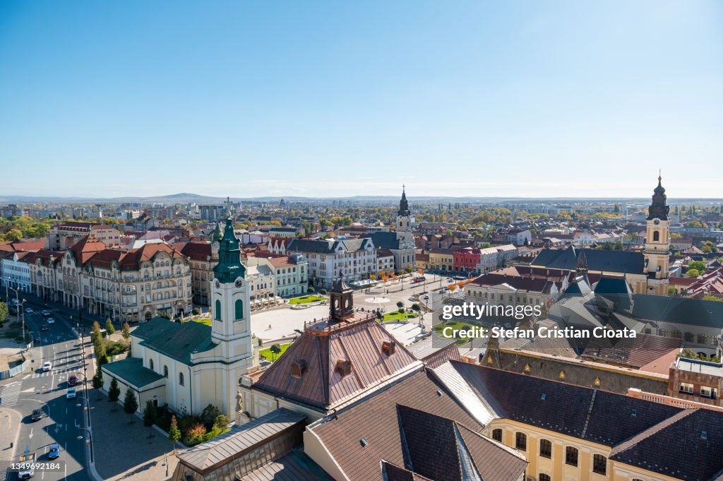 Cityscape of Oradea town center