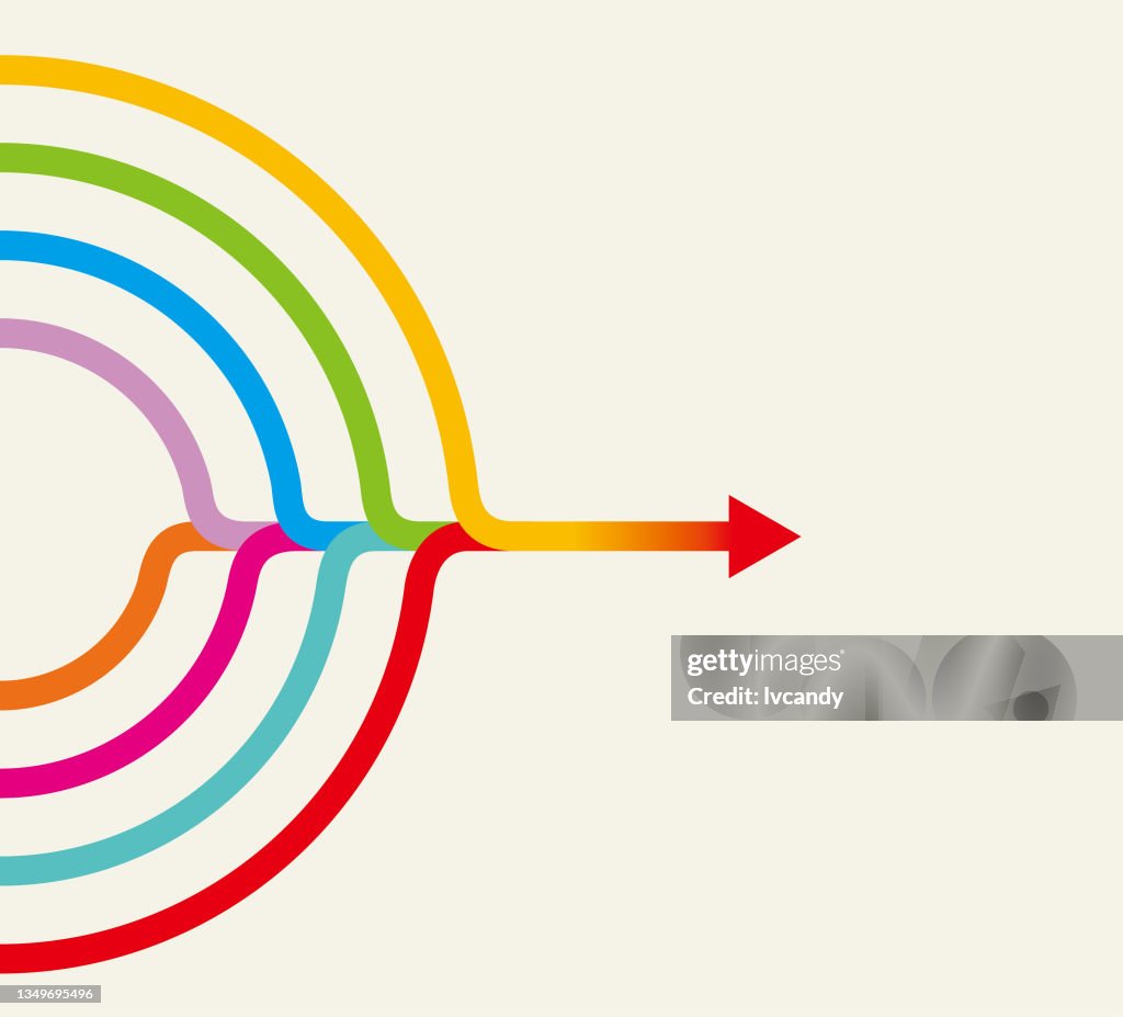 Infographie des flèches de fusion