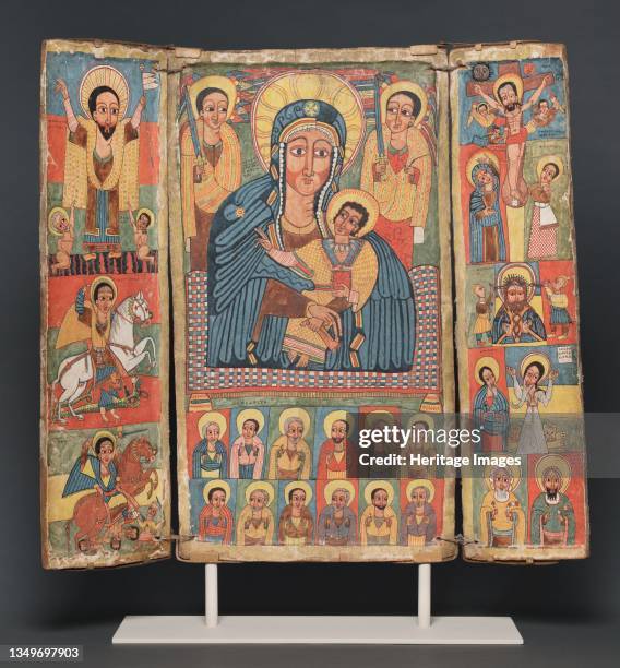 Triptych Icon, Ethiopia, Late 17th century. Artist Unknown.