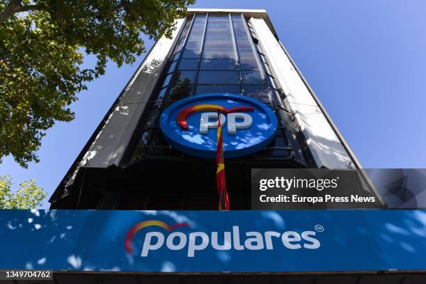 Facade of the headquarters of the PP, at number 13 of Genova street, on 28 October, 2021 in Madrid, Spain. The National Court has sentenced the...
