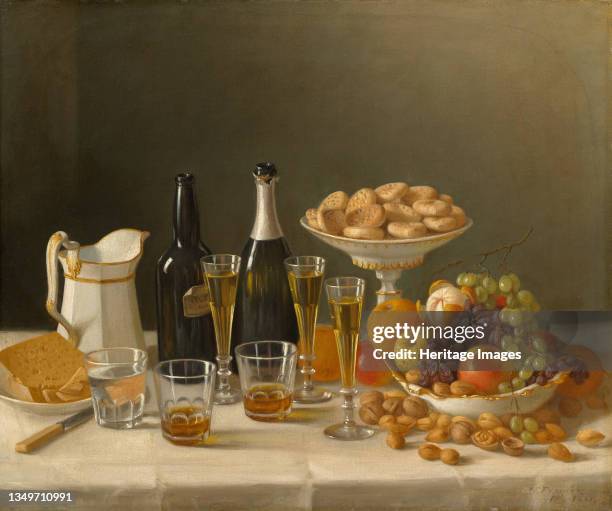 Wine, Cheese, and Fruit, 1857. Artist John F. Francis.