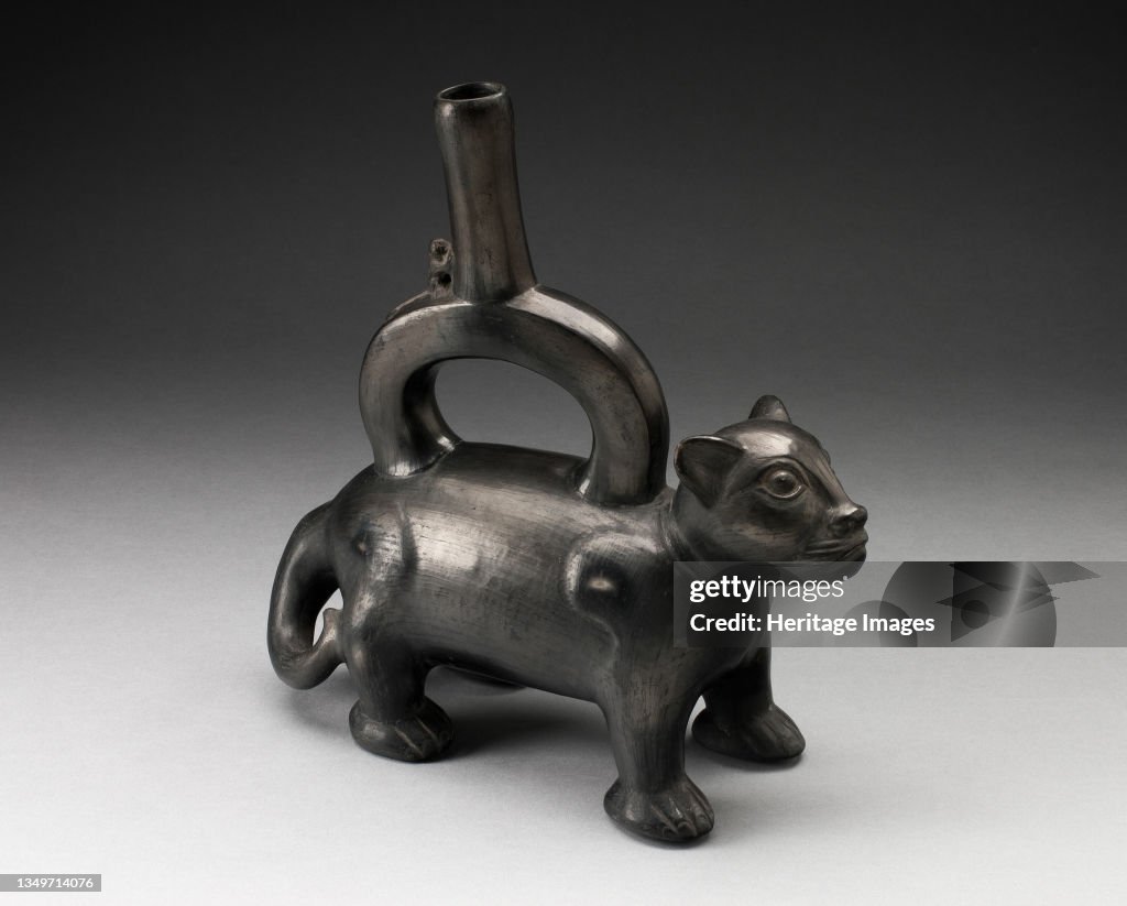Blackware Vessel In The Form Of A Feline