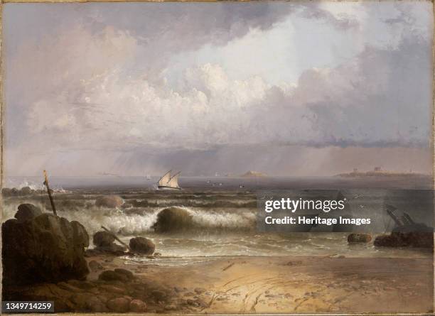 Coming Squall , 1835. Rain off the coast of Massachusetts, USA. Artist Thomas Doughty.