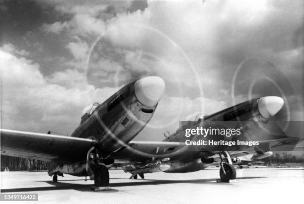 Twin Mustang, Langley Research Center, Virginia, USA, 5 May 1951. In the early 1950s, the National Advisory Committee for Aeronautics used this XP-82...