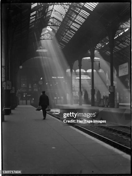 Liverpool Street Station, Liverpool Street, City of London, Greater London Authority, c1932. A view along a platform at Liverpool Street Station,...