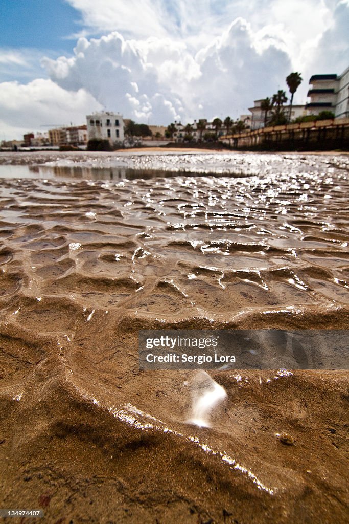 Sand and water on beach